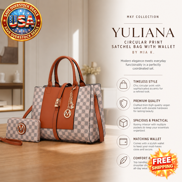MKF Yuliana Circular Print Satchel Bag with Wallet