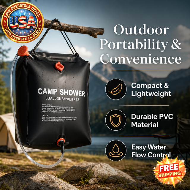 Portable PVC Shower Bag 20L/40L for Camping and Hiking