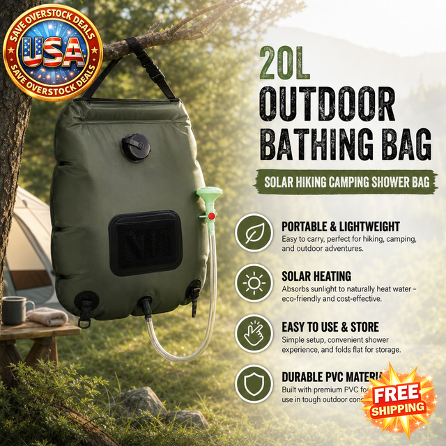 20L Outdoor Solar Shower Bag for Camping and Hiking