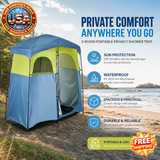 Portable Camping Shower Tent with Privacy, 2-Room, Waterproof, Easy Setup