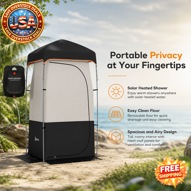 Portable Camping Shower Tent with Solar Shower Bag