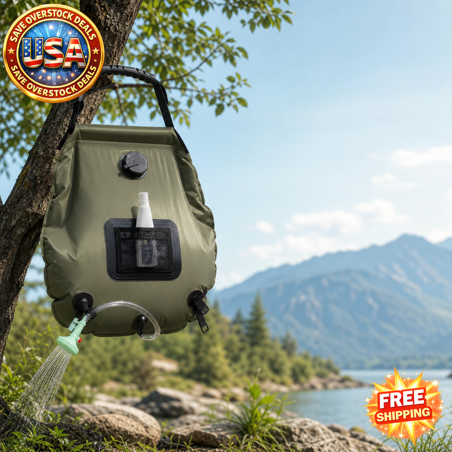 Portable 20L Outdoor Solar Shower Bag for Camping