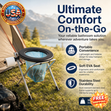 Portable Camping Toilet with Soft Seat, 350 lbs Capacity