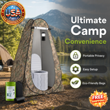 Portable Camping Toilet Kit with Privacy Tent and Bags