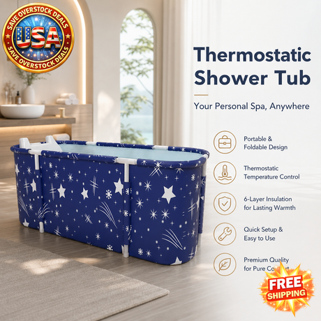 Portable Foldable Bathtub | Thermostatic Shower Tub