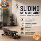 Sliding Ski Simulator with Resistance Bands for Home Gym