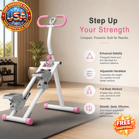 Stair Stepper Vertical Climber for Full-Body Workout - Pink