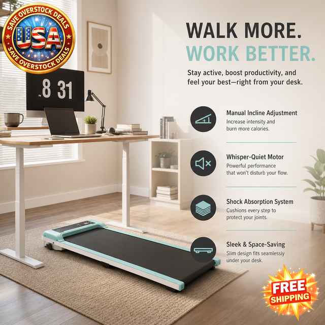Portable Under Desk Treadmill with Remote Control