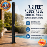 Adjustable Outdoor Solar Heating Shower Head - 7.2 Feet