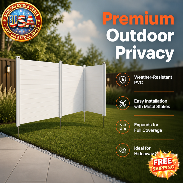 3 Panels Outdoor Privacy Screen for A/C Units and Trash