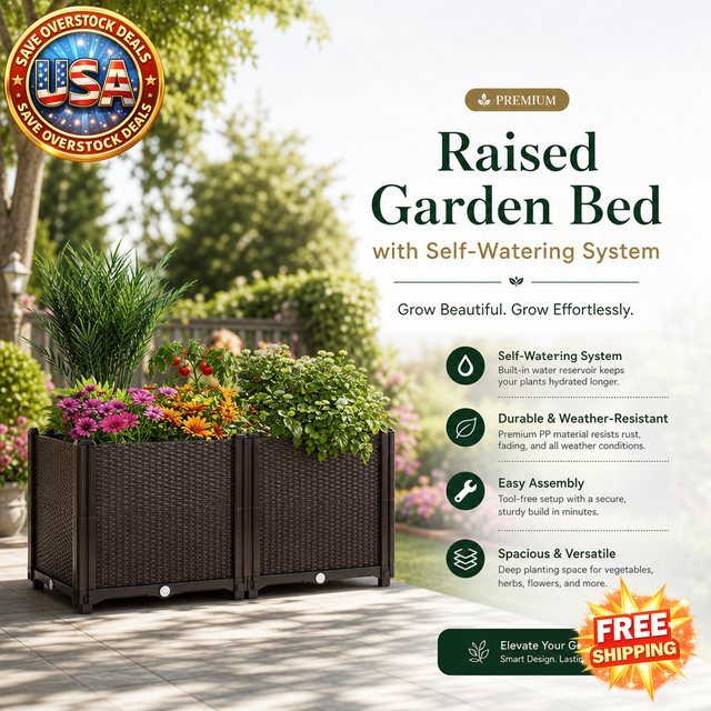 Self-Watering Raised Garden Bed for Vegetables and Herbs