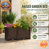 Raised Garden Bed with Self-Watering System for Plants