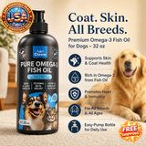 Dog Fish Oil Supplement for Coat and Skin Care 32 oz