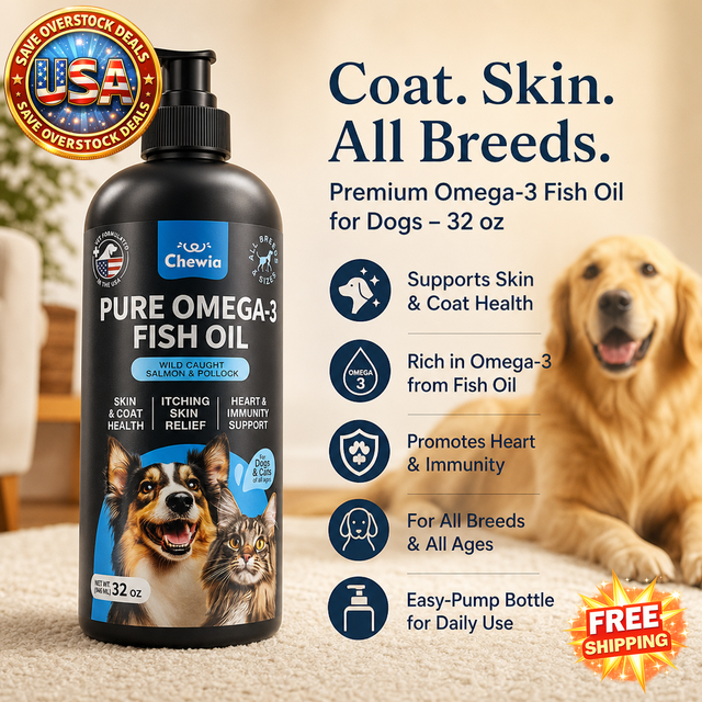 Dog Fish Oil Supplement for Coat and Skin Care 32 oz