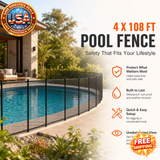 Removable Pool Fence 4x108 FT for Child Safety