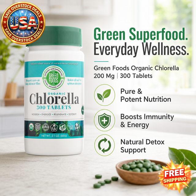 Organic Chlorella Tablets - 200 Mg - 300 Count