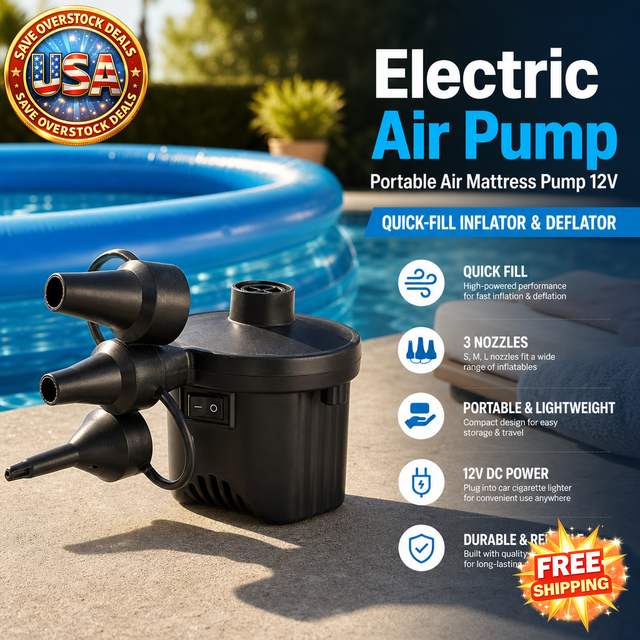 Portable Electric Air Pump for Air Mattresses and Pools