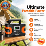 200W Peak Power Station, Flashfish CPAP Battery Pack