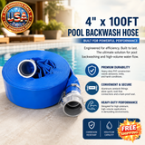 4"x100FT Heavy Duty Pool Backwash Hose with Camlock Fittings