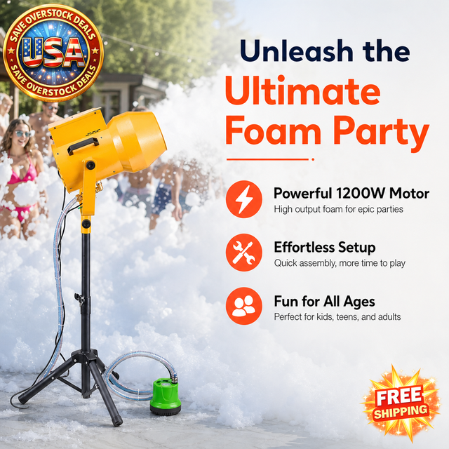 1200 W Foam Machine with 20 Gal Water Tank for Parties
