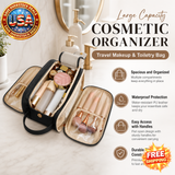 Large Capacity Cosmetic Organizer - Waterproof PU Leather Bag