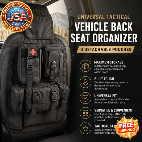 Universal Tactical Vehicle Back Seat Organizer with Pouches