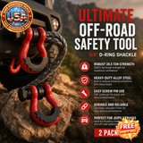 3/4" D-Ring Shackle, 2 Pack Heavy Duty Alloy Steel