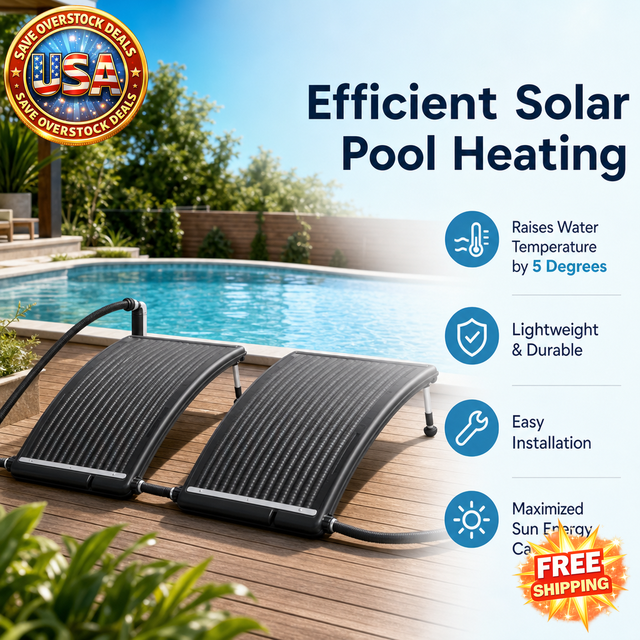 Curved Solar Heating Panels for Above-Ground Pools, 2 pcs
