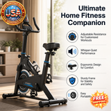 Indoor Exercise Bike with Adjustable Resistance and Monitor