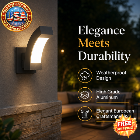 Inowel Modern LED Outdoor Wall Sconce - Waterproof Aluminum Light
