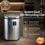 Touch Free Smart Motion Sensor Recycling Trash Can, 70 Liter, Stainless Steel