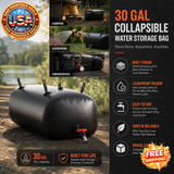 30 Gallon Collapsible Water Storage Bladder, Leakproof PVC