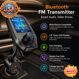 Bluetooth FM Transmitter Car Adapter with 1.8" Display