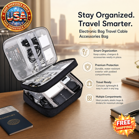 Waterproof Double Layer Electronics Organizer Travel Case