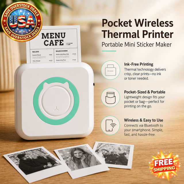Portable Mini Thermal Printer for Labels and Photos