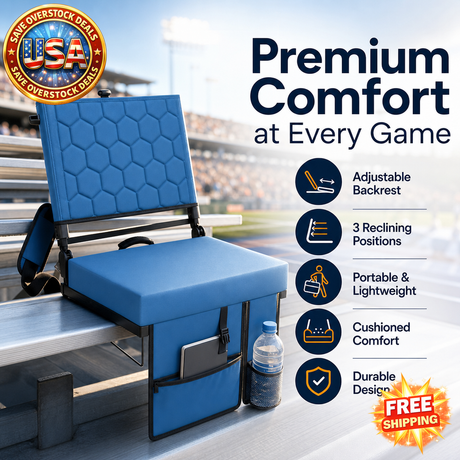 Folding Reclining Stadium Seat with Back Support for Bleachers