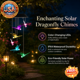 Solar Dragonfly Wind Chimes with Color Changing LED Lights