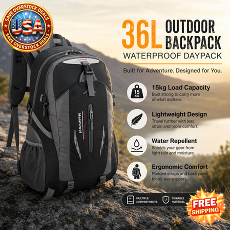 36L Waterproof Outdoor Backpack for Hiking and Travel