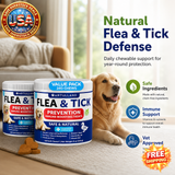 Flea and Tick Chewables for Dogs - Natural Supplement, 240 Count