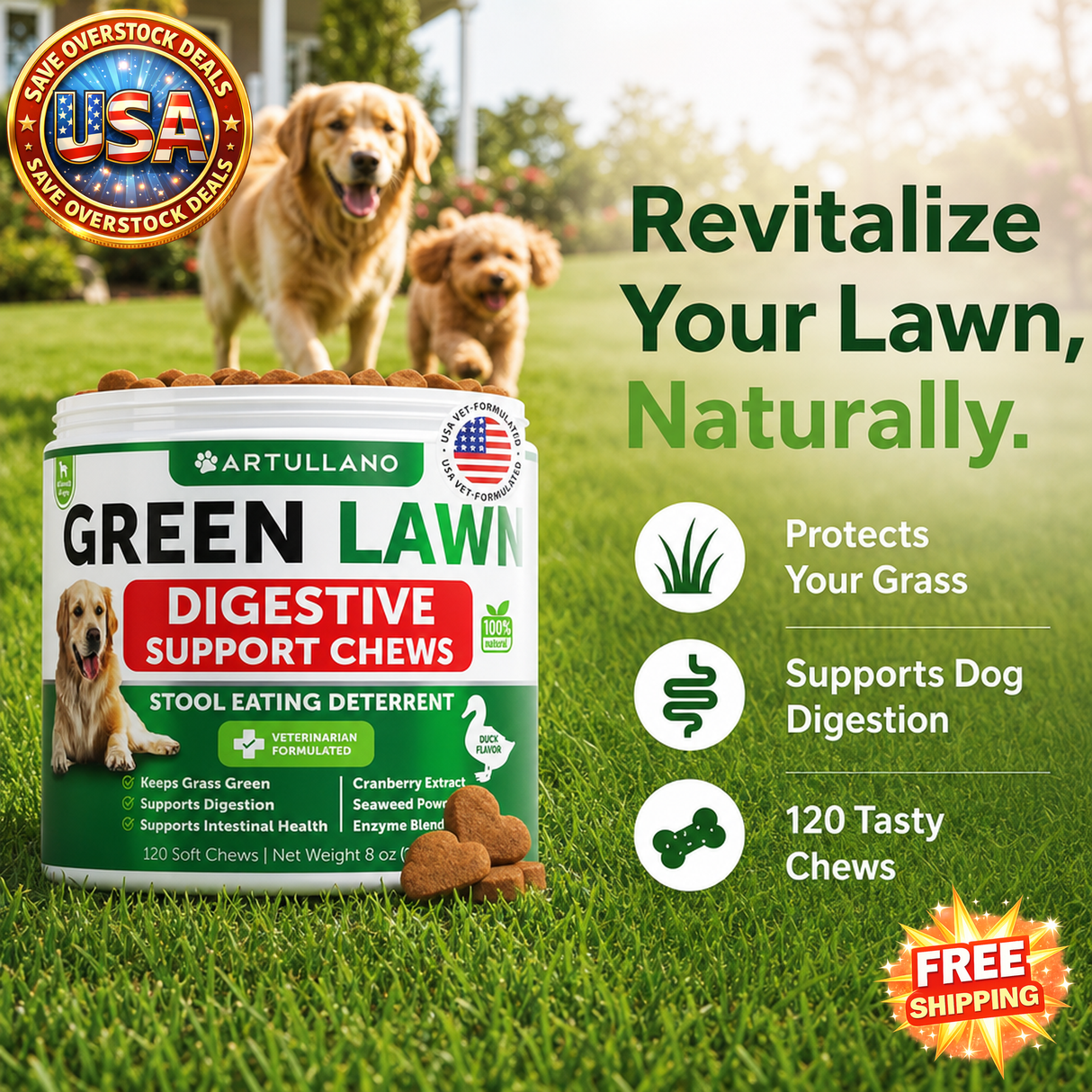 Grass Burn Spot Chews for Dogs - Urine Neutralizer Treats