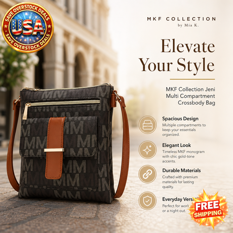 MKF Collection Jeni Multi Compartment Crossbody Bag