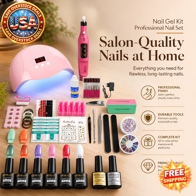 Nail Gel Kit with UV Lamp and Nail Drill for Manicure