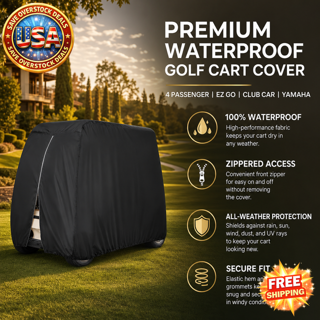 Waterproof Golf Cart Cover for 4 Passenger EZ GO Club Car