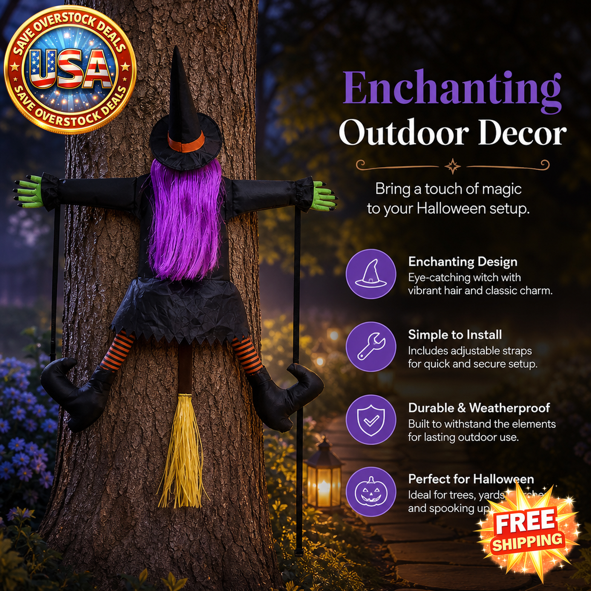 Halloween Witch Doll Decoration for Home and Porch