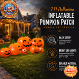 7 Ft Inflatable Pumpkin Patch Decoration for Halloween Yard