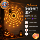 Halloween Spider Web Light with 70 LEDs and Remote Control