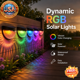 6 Pack RGB Solar Fence Lights - Waterproof Outdoor Lighting