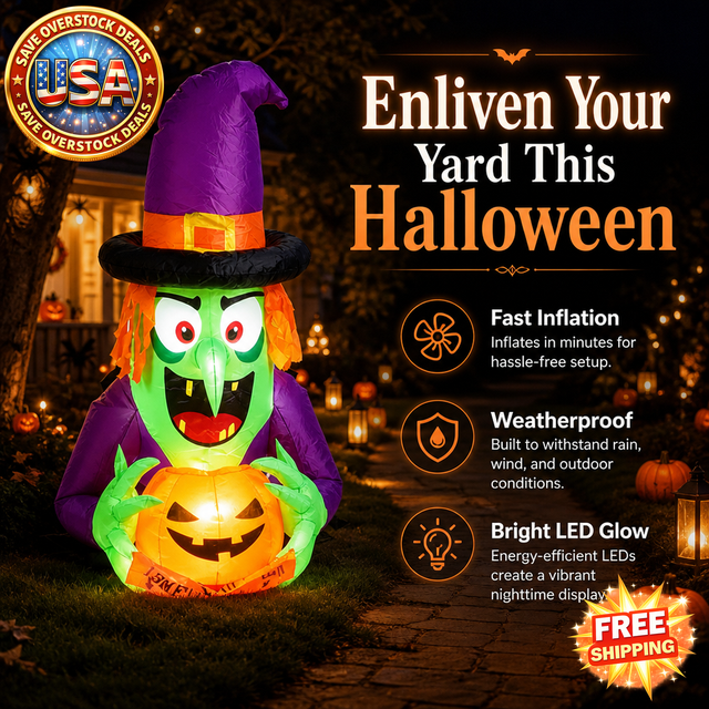 Halloween Giant Inflatable Decor with LED Lights for Outdoor