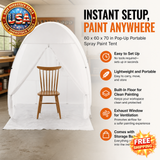 Portable Spray Paint Shelter Tent with Exhaust Window, 60x60x70 in