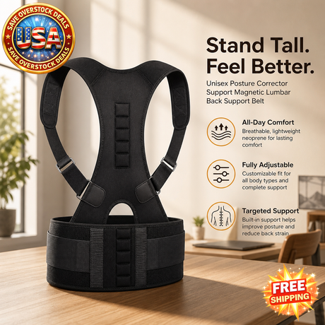 Unisex Adjustable Lumbar Back Posture Corrector Support Belt